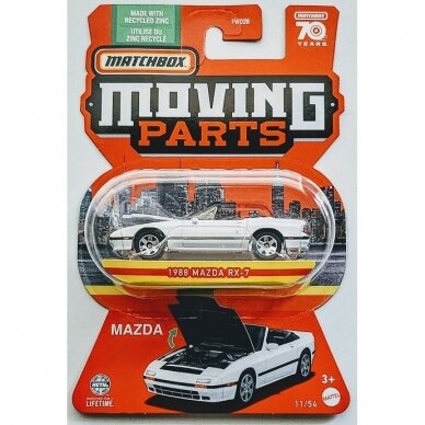Matchbox Moving Parts Modeliukas 1988 Mazda RX-7 White