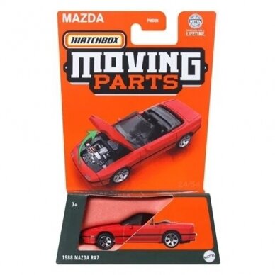 Matchbox Moving Parts Modeliukas 1988 Mazda RX7 red (yra Sandėlyje)