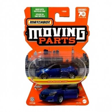 Matchbox Moving Parts Modeliukas Nissan Leaff Blue (yra sandėlyje)