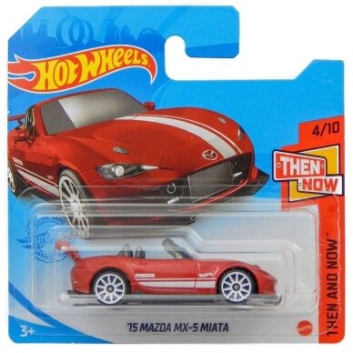 Hot Wheels Modeliukas Mazda MX-5 Miata Red HW Then and Now