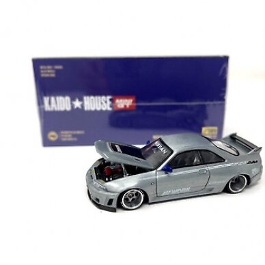 Mini GT Kaido House Modeliukas Kaido House Nissan Skyline GT-R (R33) Kaido Works V2, metallic blue CHASE