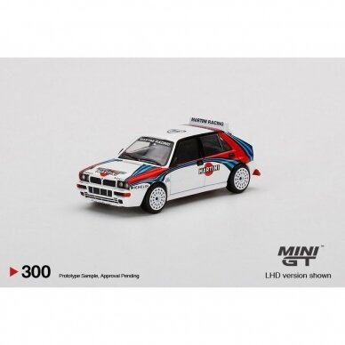 Mini GT Lancia Delta HF Intergrale Evoluzione Martini Racing, white/red/blue left hand drive