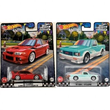 Hot Wheels Premium Mitsubishi Lancer Evo + 1991 GMC Cyclone