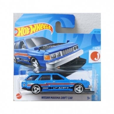 Hot Wheels Nissan Maxima drift car blue  short card