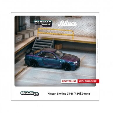 Tarmac Works Modeliukas Nissan Skyline GT-R (R34) Z-Tune, midnight purple III