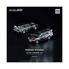 Pop Race Modeliukas Nissan Stagea, chrome silver (yra sandėlyje)