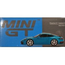 Mini GT Modeliukas Porsche 911 (992) Carrera S, miami blue