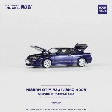 Pop Race 1/64 Nissan Skyline GT-R Nismo 400R, midnight purple