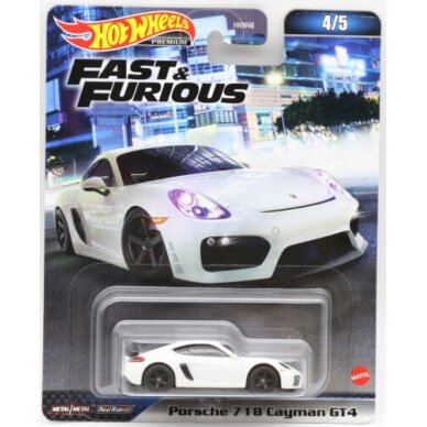 Hot Wheels Premium Modeliukas Porsche 718 Cayman GT4 (yra sandėlyje)