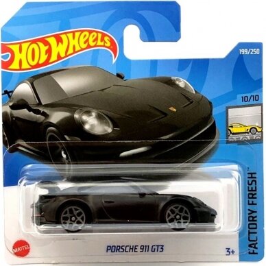 Hot Wheels Modeliukas Porsche 911 GT3 992 Black Matte 199 Short Card (yra Sandėlyje)