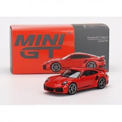 Mini GT Modeliukas Porsche 911 Turbo S, guards red