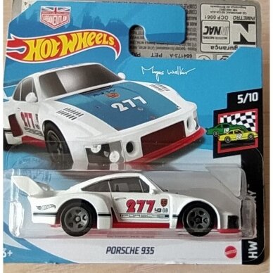 Hot Wheels Modeliukas PORSCHE 935 RED SHORT CARD