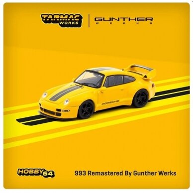 Tarmac Works Modeliukas Porsche 993 Remastered by Gunther Werks, yellow
