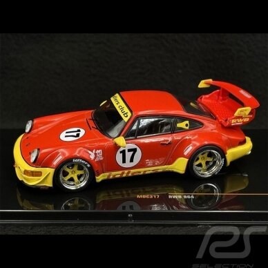 IXO Models 1/43 Modeliukas Porsche RWB 964 Idlers (base 911/964) #17, red/yellow (yra sandėlyje)