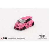 PRE-ORD3R Mini GT Modeliukas 1/64 2024 Fiat 595 Abarth LB-Works Abas Works, pink