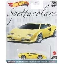 Hot Wheels Premium Modeliukas Lamborghini Countach LP 5000 QV, yellow (yra sandėlyje)