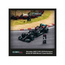 PRE-ORD3R Tarmac Works 2020 Mercedes Benz AMG F1 W11 EQ Performance #44 Lewis Hamilton Winner British Grand Prix, black/silver