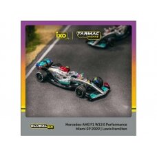 PRE-ORD3R Tarmac Works 2022 Mercedes AMG F1 W13 EQ Performance #44 Lewis Hamilton Miami Grand Prix, silver/turquoise
