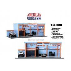 PRE-ORD3R American Diorama Priedų rinkinys Gulf Garage Diorama (Car Not Included !!)