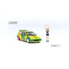 PRE-ORD3R Inno64 Modeliukas Honda Civic EF9 *No Good Racing* Osaka Auto Messe including figure