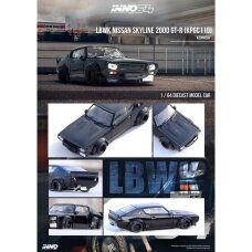 PRE-ORD3R INNO64 Modeliukas 1/64 Nissan Skyline 2000 GT-R (KPGC110) *Kenmeri*, black