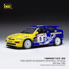PRE-ORD3R IXO Models Modeliukas 1/18 1993 Ford Escort RS Cosworth #8 Michelin Rally WM RAC Rally Wilson/Tho...