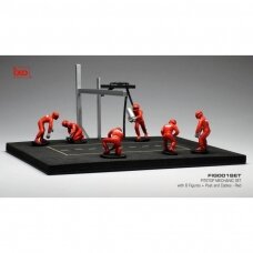 PRE-ORD3R IXO Models 1/43 Pit Stop Set 6 Figures with Decals and Accessories, red