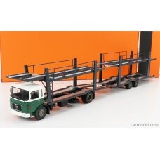 PRE-ORD3R IXO Models Modeliukas 1970 MAN Cartransporter with trailer, green/white