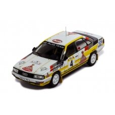 PRE-ORD3R IXO Models Modeliukas 1987 Audi 200 Quattro #4 Rally Acropolis Mikkola/Hertz, white/yellow