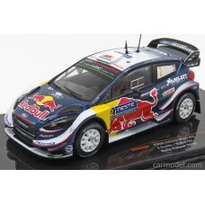 PRE-ORD3R IXO Models Modeliukas 2018 Ford Fiesta RS WRC #2 Evans/Barritt Rallye WM Finland, blue/purple/red