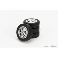 PRE-ORD3R KK Scale 1/18 Porsche Telefonfelge Wheel and Tyre Set, black/chrome