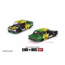PRE-ORD3R Mini GT Kaido House 1/64 1969 Datsun 510 Street Racing V2, black/yellow/green