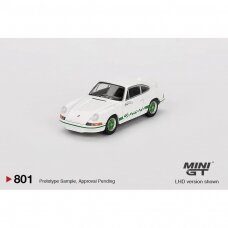 Mini GT Modeliukas 1/64 1973 Porsche 911 (901) 2.7 Carrera RS, grand prix white with green livery