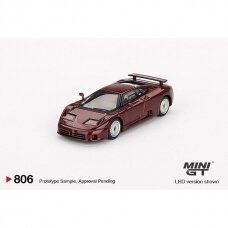 PRE-ORD3R Mini GT Modeliukas 1/64 1995 Bugatti EB110 GT, dark red metallic