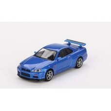 Mini GT Modeliukas 1/64 1999 Nissan Skyline GT-R (R34) V-Spec Bayside , blue