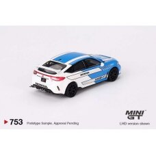 PRE-ORD3R Mini GT Modeliukas 1/64 2023 Honda Civic Type R #3 Pace Car, blue/white