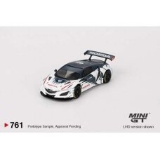 PRE-ORD3R Mini GT Modeliukas 1/64 2023 Honda NSX GT3 Evo Alphatauri Yuki Tsunoda Red Bull Formula Nurburgring, white/red/black