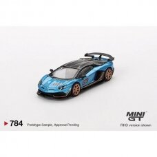 PRE-ORD3R Mini GT Modeliukas 1/64 2023 Lamborghini Aventador SVJ 63, blue aegir