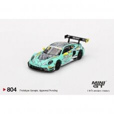 PRE-ORD3R Mini GT Modeliukas 1/64 2023 Porsche 911 (992) GT3 R #28 Hubauto Racing Macau Grand Prix, green