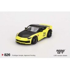 PRE-ORD3R Mini GT Modeliukas 1/64 2024 Nissan Z LB LB Nation Works Ikazuchi, yellow