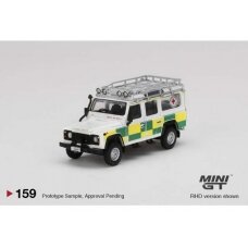 Mini GT Modeliukas Land Rover Defender 110 British Red Cross Search & Rescue, white/green/yellow