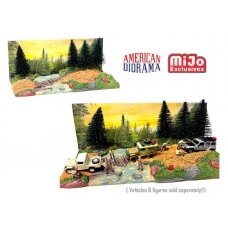 PRE-ORD3R American Diorama Priedų rinkinys Overland Off Road Diorama (Car Not Included !!)