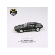 PRE-ORD3R Para64 1/64 1972 De Tomaso Pantera, black left hand drive (cars in a deluxe Acrylic window box)