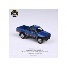 PRE-ORD3R Para64 1/64 1984 Toyota Hilux Single Cab, blue left hand drive (cars in a deluxe Acrylic window box)