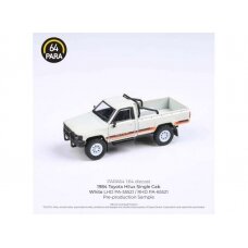 PRE-ORD3R Para64 1/64 1984 Toyota Hilux Single Cab, white left hand drive (cars in a deluxe Acrylic window box)