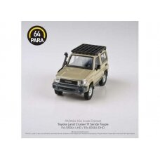 PRE-ORD3R Para64 1/64 2014 Toyota Land Cruiser 71 short wheel base, sandy taupe left hand drive (cars in a deluxe Acrylic window box)