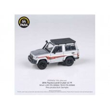 PRE-ORD3R Para64 1/64 2014 Toyota Land Cruiser 71, silver with roof rack left hand drive (cars in a deluxe Acrylic window box)