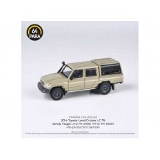 PRE-ORD3R Para64 1/64 2014 Toyota Land Cruiser Dbl Cab LC78, sandy taupe with canopy Left hand drive (cars in a deluxe Acrylic window box)