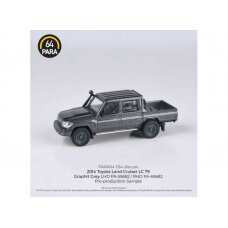 PRE-ORD3R Para64 1/64 2014 Toyota Land Cruiser Dbl Cab LC78, graphite grey Left hand drive (cars in a deluxe Acrylic window box)