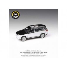 PRE-ORD3R Para64 1/64 2020 Mercedes Maybach GLS *Left Hand Drive*, black/white 2-tone (cars in a deluxe Acrylic window box)